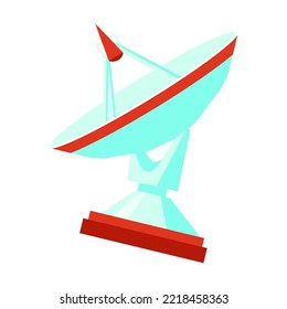 Cartoon satellite vector illustration. Trendy space element. Galaxy and astronomy concept