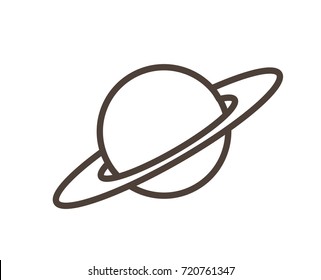 Cartoon Saturn Planet Vector Clipart