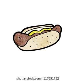 cartoon sausage in bun