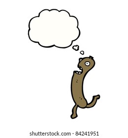 cartoon sausage running away