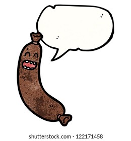 salchicha de dibujos animados con burbuja de habla