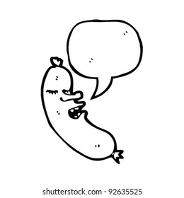 salchicha de dibujos animados con burbuja de habla
