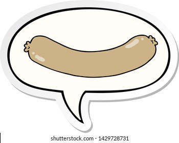 cartoon sausage with speech bubble sticker