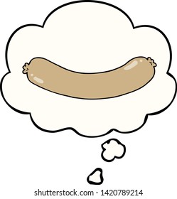 cartoon sausage with thought bubble