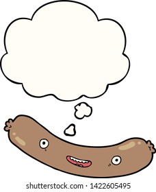 cartoon sausage with thought bubble