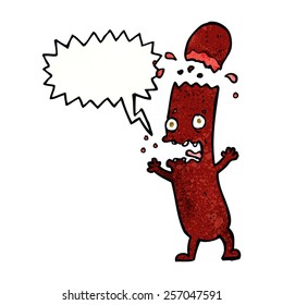 cartoon sausage with thought bubble