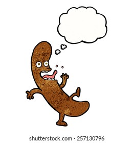 cartoon sausage with thought bubble