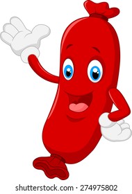 Cartoon sausage waving