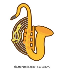 cartoon saxophone musical instrument wind vector illustration eps 10