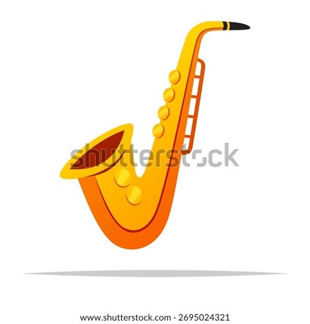 Cartoon saxophone vector isolated illustration