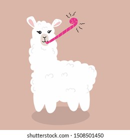 cartoon scandinavian llama. vector. EPS 10