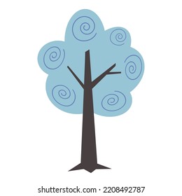Cartoon Scandinavian tree. Vector illustration