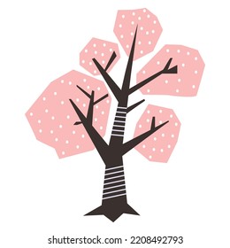 Cartoon Scandinavian tree. Vector illustration