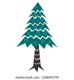 Cartoon Scandinavian tree. Vector illustration