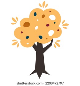 Cartoon Scandinavian tree. Vector illustration