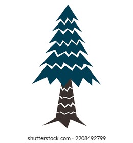 Cartoon Scandinavian tree. Vector illustration