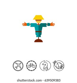 Cartoon scarecrow icon