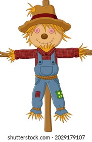 Cartoon Scarecrow Isolated On White Background Stock Vector (Royalty ...