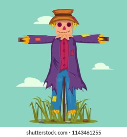 Cartoon scarecrow of straws