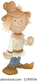 Cartoon Scarecrow - Vector Illustration
