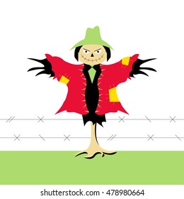 Cartoon scarecrow vector illustration