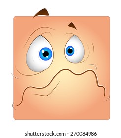 Cartoon Scared Box Smiley