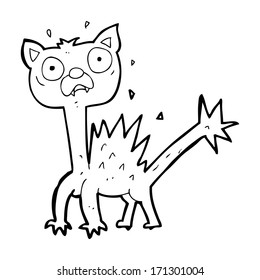 cartoon scared cat