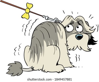Cartoon Scared Dog Illustration Vector