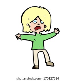 cartoon scared person