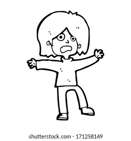 caricatura de una persona asustada