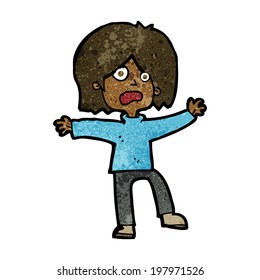 cartoon scared person