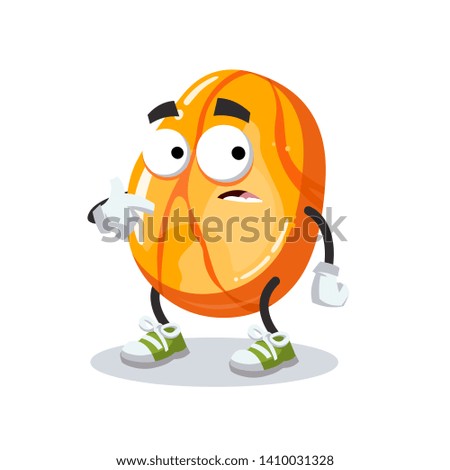 cartoon scared polished gemstone succinite amber mascot in sneakers on a white background