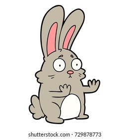 cartoon scared rabbit