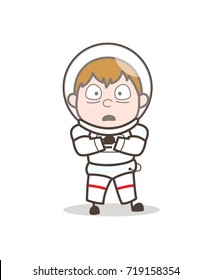 Cartoon Scared Spaceman Expression Vector
