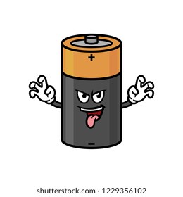 Cartoon Scaring Battery Character