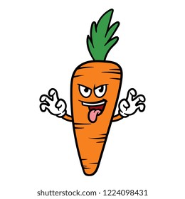 Cartoon Scaring Carrot Character