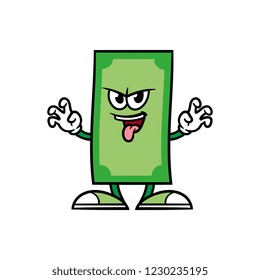 Cartoon Scaring Money Character