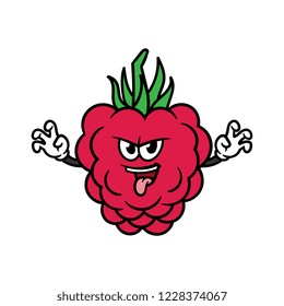 Cartoon Scaring Raspberry Character