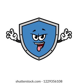 Cartoon Scaring Shield Character