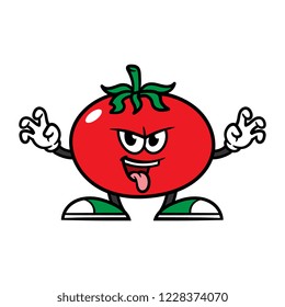 Cartoon Scaring Tomato Character