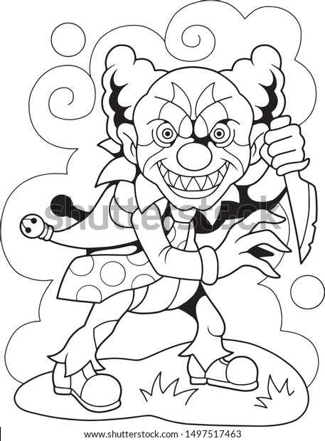 evil clown coloring pages