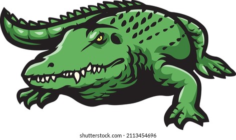 Cartoon scary crocodile mascot design