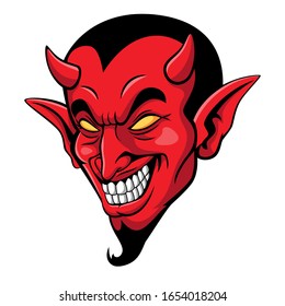 Cartoon scary devil head mascot