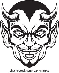 Cartoon scary devil head mascot