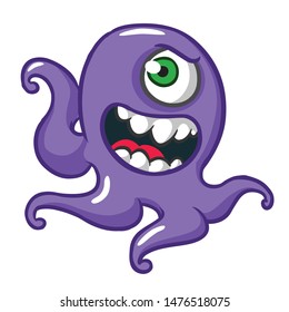 Cartoon scary monster cyclops. Vector illustration