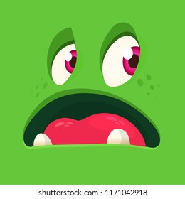 Cartoon Scary Monster Face Vector Halloween Stock Vector (Royalty Free ...