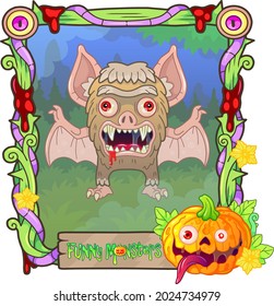 cartoon scary monster vampire, funny illustration