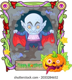 cartoon scary monster vampire, funny illustration