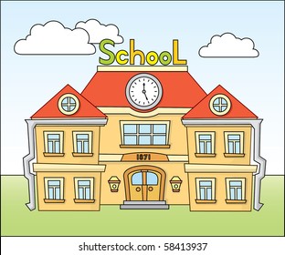 21,666 Cartoon school building Images, Stock Photos & Vectors ...