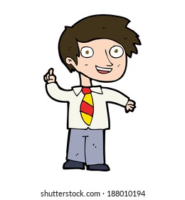 niño de la escuela de caricaturas con idea